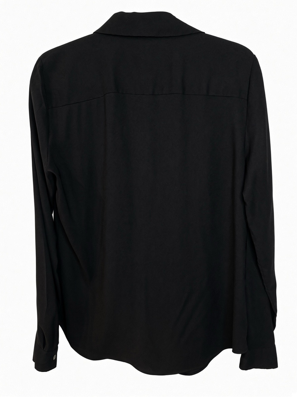 Women’s Ann Taylor Solid Black Button Down Blouse Size M - Picture 3 of 14